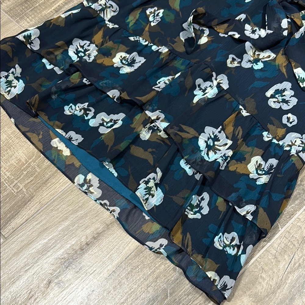 CAbi Pirouette Floral Semi-Sheer Long Sleeve Tiered Dress Style 3460, Size Small - Picture 9 of 14